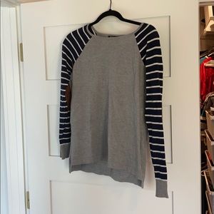 Pink Clover striped elbow patch sweater